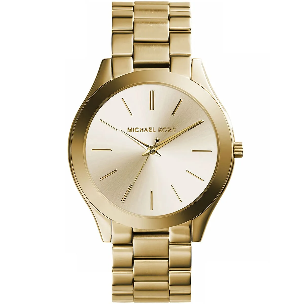 mk3179-michael-kors-watch-women-gold-dial-metal-stainless-steel-golden-strap-quartz-battery-analog-three-hand-slim-runway ساعة مايكل كورس للنساء MK3179 - الصورة 1