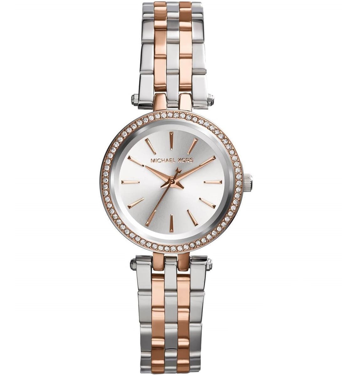 mk3298-michael-kors-watch-women-silver-rose-gold-metal-petite-darci ساعة مايكل كورس للنساء MK3298 - الصورة 1