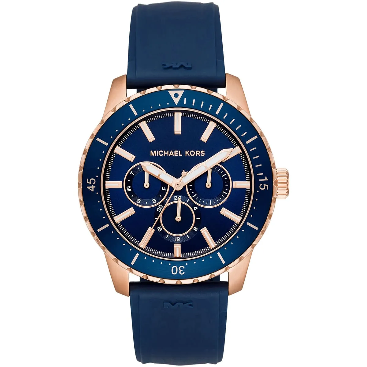 mk7163-michael-kors-watch-men-blue-dial-rubber-strap-quartz-battery-analog-cunningham ساعة مايكل كورس للرجال MK7163 - الصورة 1
