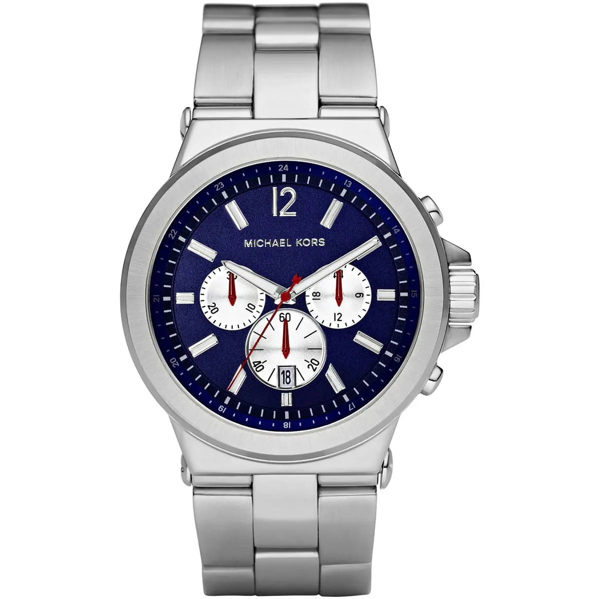 mk8171-michael-kors-watch-men-blue-dial-metal-stainless-steel-silver-strap-quartz-battery-analog-chronograph-dylan ساعة مايكل كورس للرجال MK8171 - الصورة 1