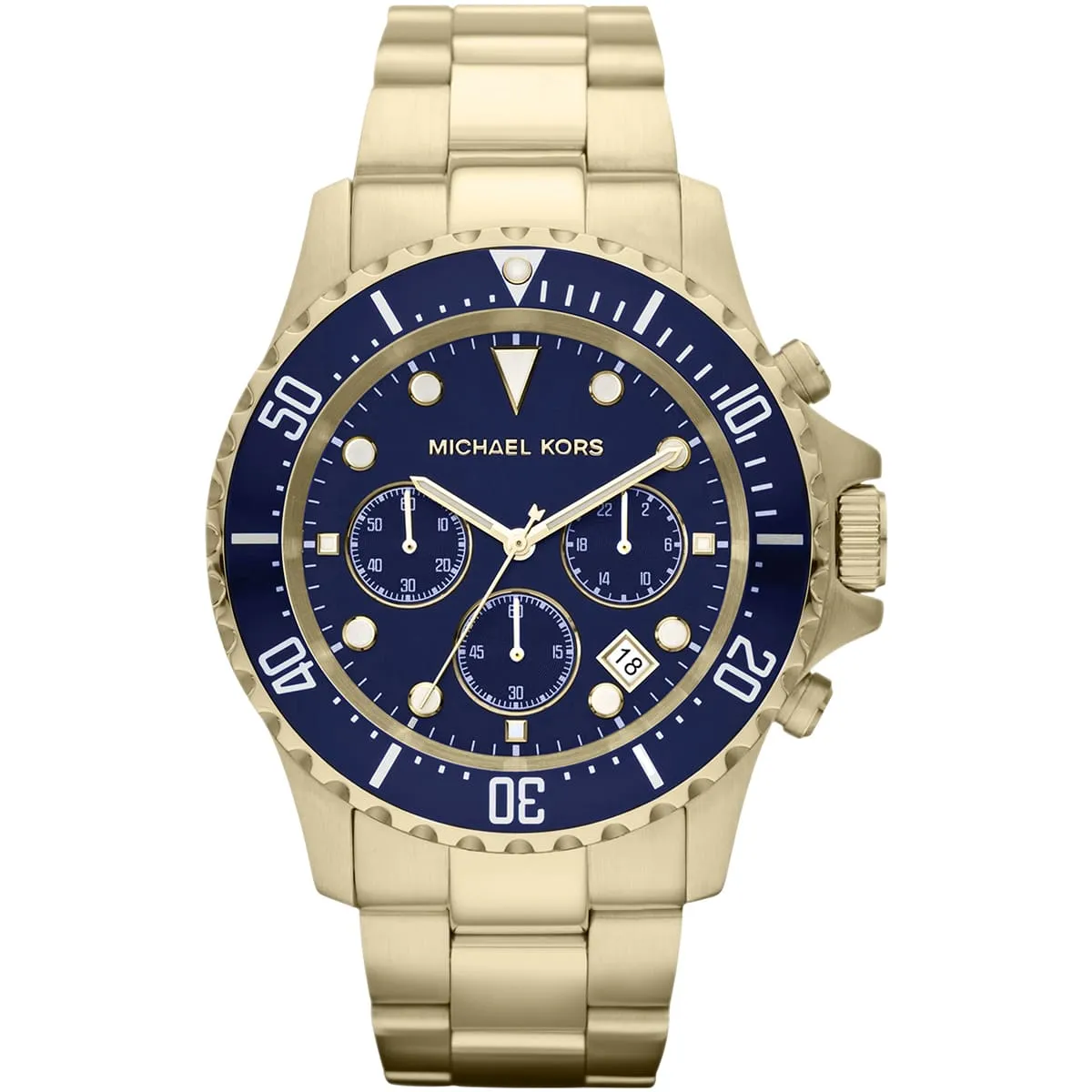 mk8267-michael-kors-watch-men-blue-dial-metal-stainless-steel-gold-strap-quartz-battery-analog-chronograph-everest ساعة مايكل كورس للرجال MK8267 - الصورة 1