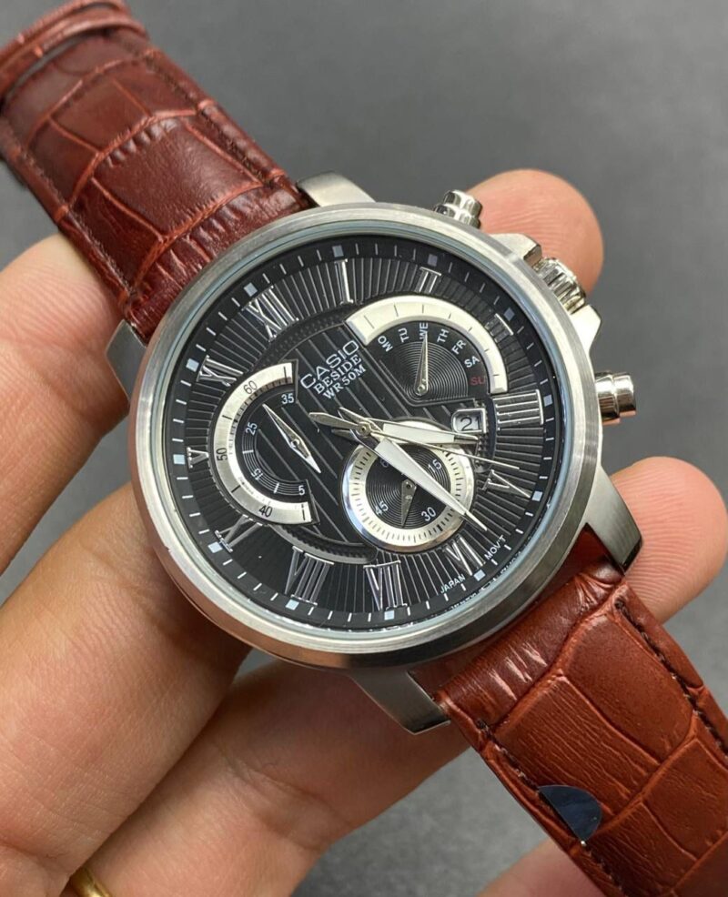⁦ساعة كاسيو جلد بني اديفيس رجالي BEM-506BL-1AVDF⁩ - الصورة ⁦2⁩