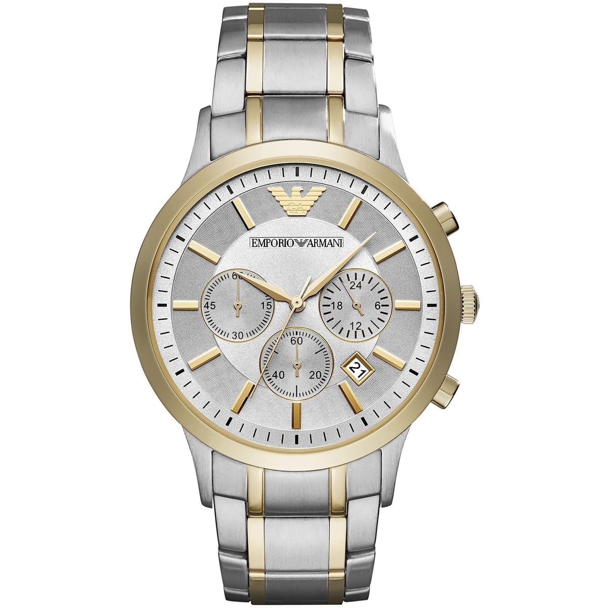 ar11076-emporio-armani-watch-men-silver-gold-metal-stainless-steel-renato ساعة امبوريو ارماني للرجال AR11076 - الصورة 1