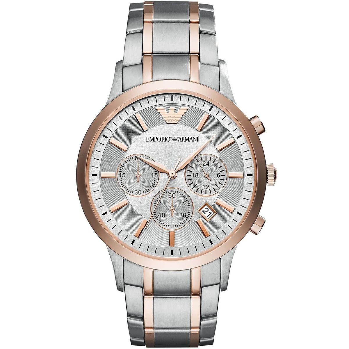 ar11077-emporio-armani-watch-men-silver-rose-gold-metal-stainless-steel-renato ساعة امبوريو ارماني للرجال AR11077 - الصورة 1