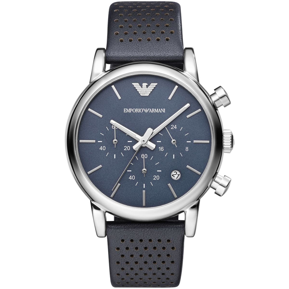ar1736-emporio-armani-watch-men-blue-dial-leather-strap-quartz-analog-chronograph-luigi ساعة امبوريو ارماني للرجال AR1736 - الصورة 1