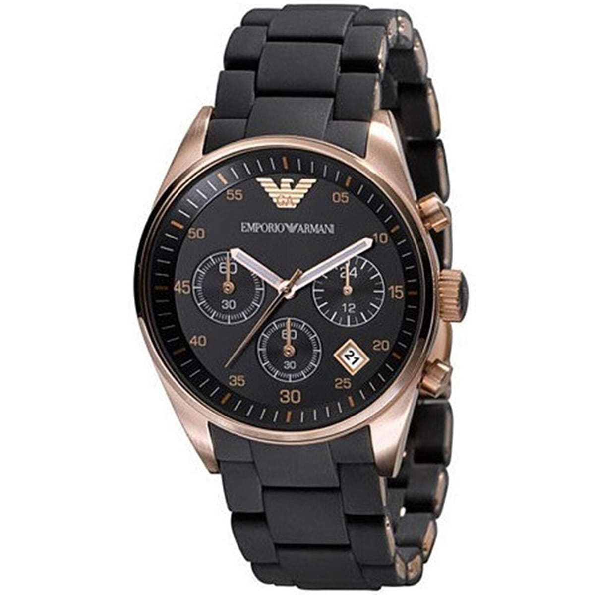 ar5906-emporio-armani-watch-men-black-dial-stainless-steel-rubber-strap-quartz-analog-chronograph-tazio_2 ساعة امبوريو ارماني للنساء AR5906 - الصورة 1