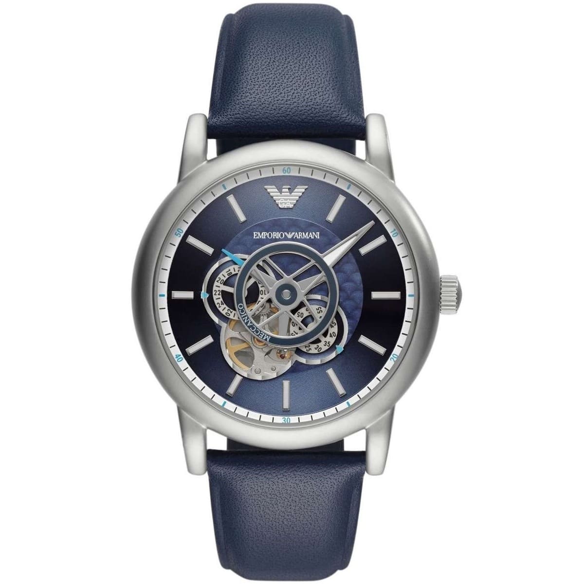 ar60011-emporio-armani-watch-men-blue-leather-luigi ساعة امبوريو ارماني للرجال AR60011 - الصورة 1