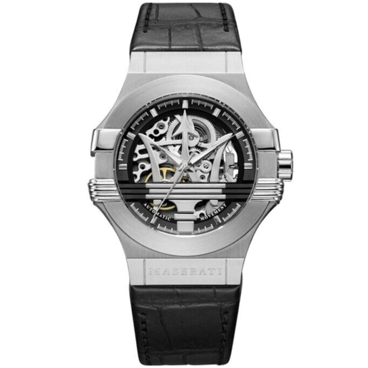 r8821108031-maserati-watch-men-black-dial-leather-strap-automatic-analog-movement-three-hand-potenza ساعة مازيراتي للرجال R8821108031 - الصورة 1
