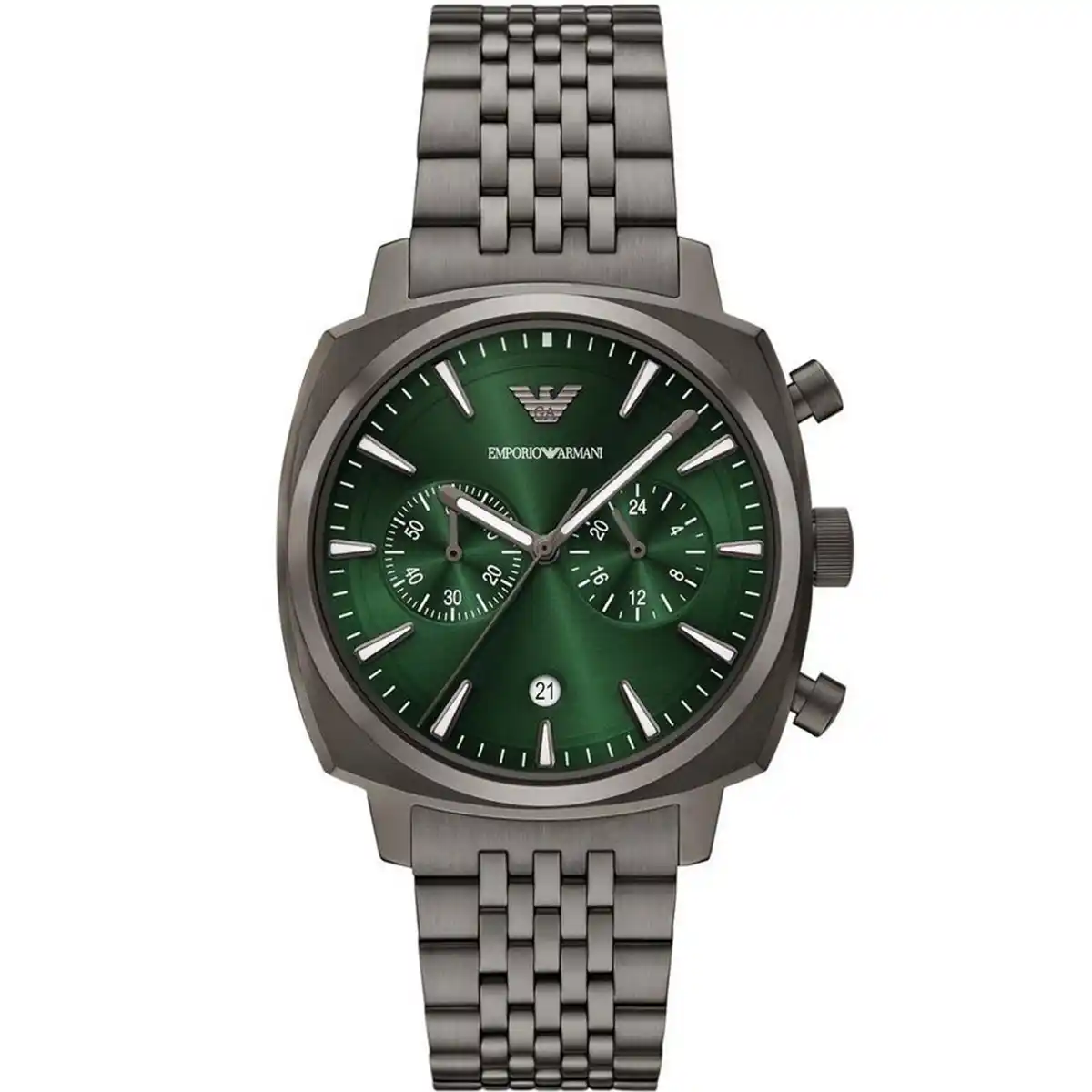 emporio-armani-40mm-chronograph-mens-watch-ar11689-40-mm-green-dial-grey-metal-strap-egypt ساعة امبوريو ارماني للرجال AR11689 - الصورة 1
