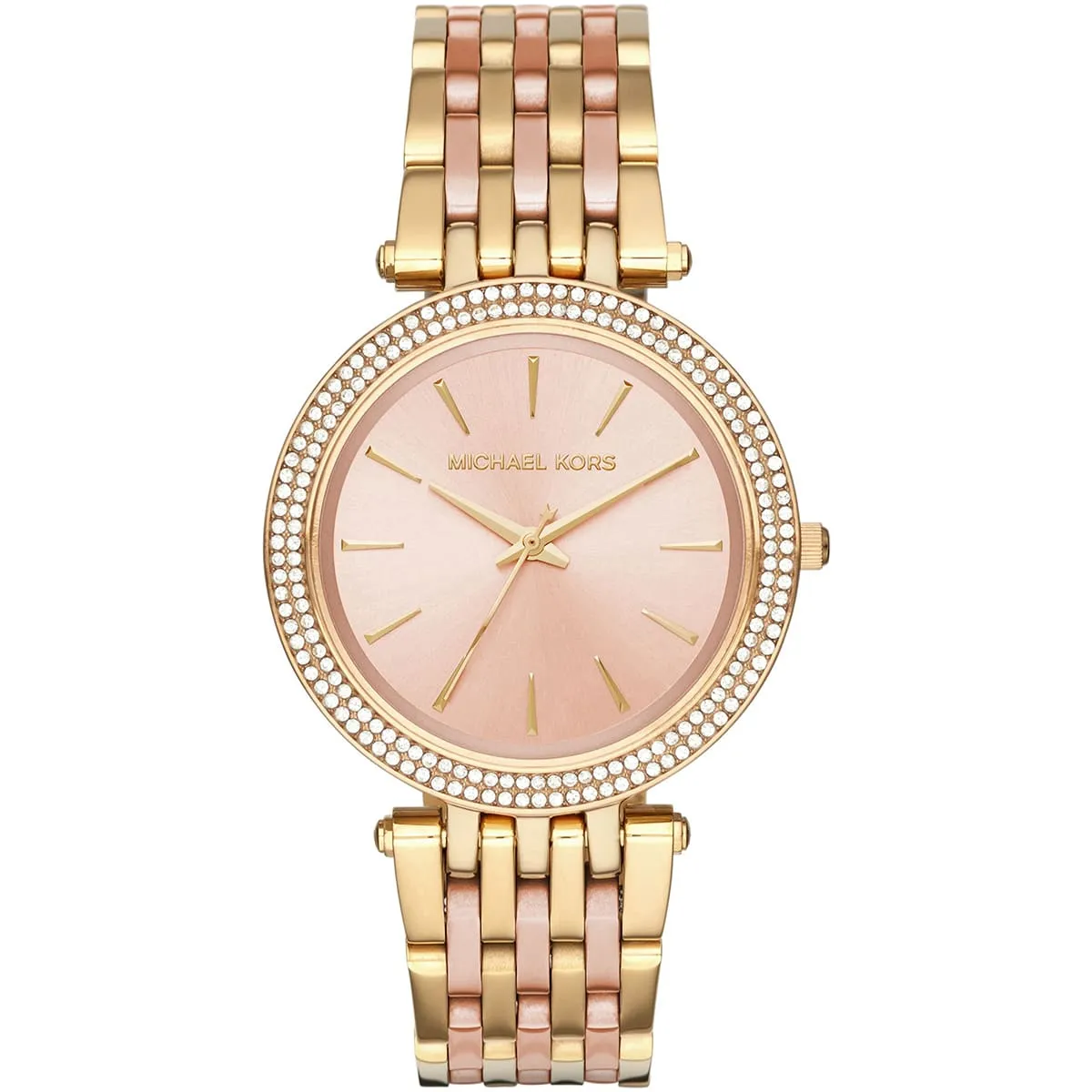 mk3507-michael-kors-watch-women-crystals-pink-dial-metal-stainless-steel-gold-strap-quartz-battery-analog-three-hand-darci (1) ساعة مايكل كورس للنساء MK3507 - الصورة 1