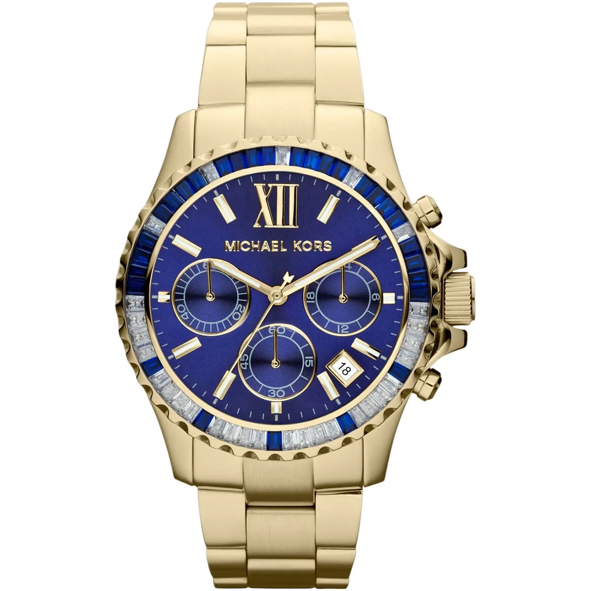 mk5754-michael-kors-watch-women-blue-dial-metal-stainless-steel-gold-strap-quartz-battery-analog-chronograph-everest ساعة مايكل كورس للنساء MK5754 - الصورة 1