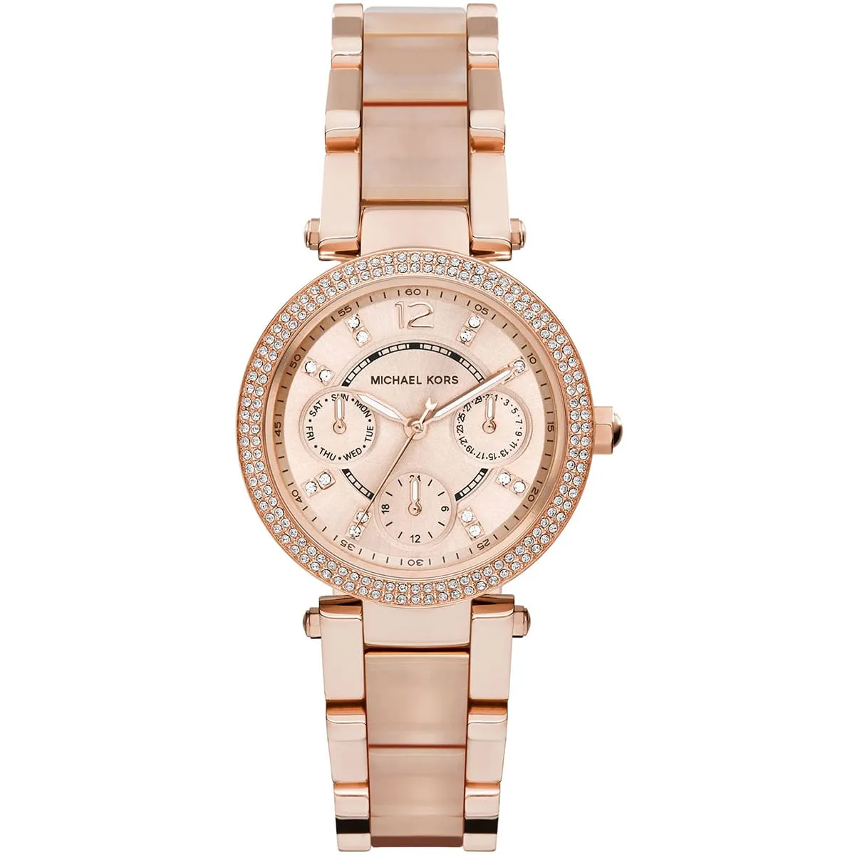 mk6110-michael-kors-watch-women-rose-gold-dial-multi-strap-quartz-battery-analog-three-hand-parker ساعة مايكل كورس للنساء MK6110 - الصورة 1