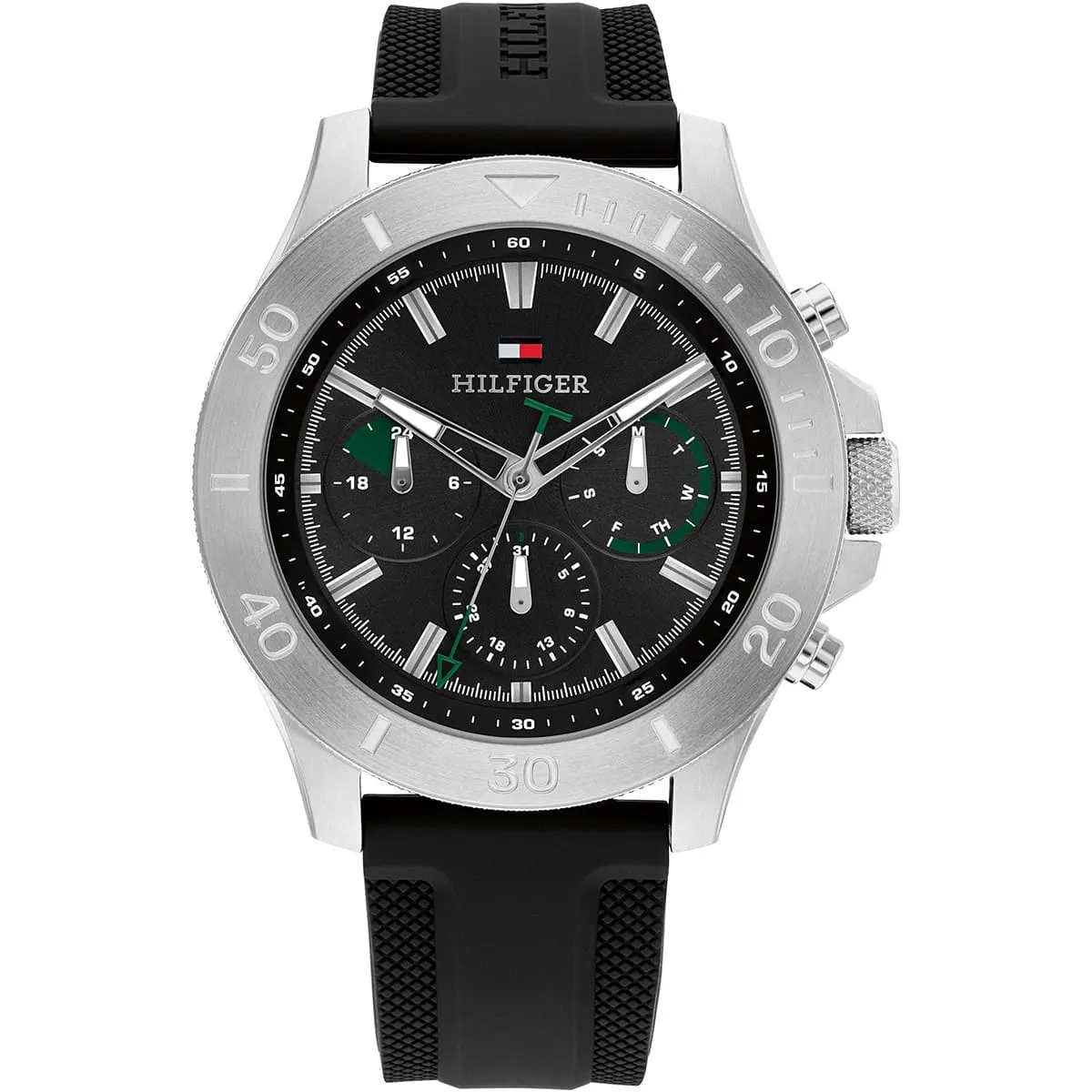 1792111-tommy-hilfiger-watch-men-black-dial-rubber-strap-quartz-analog-bryan Tommy Hilfiger Men's Watch 1792111 - Image 1