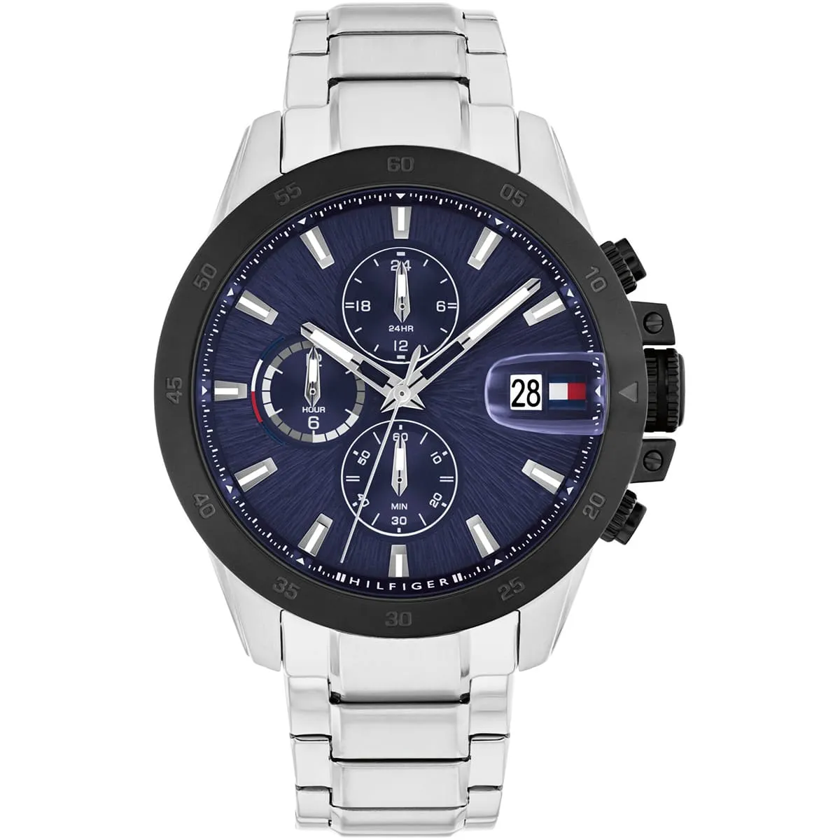 1792198 tommy hilfiger watch men blue dial metal stainless steel silver strap quartz analog chronograph jameson