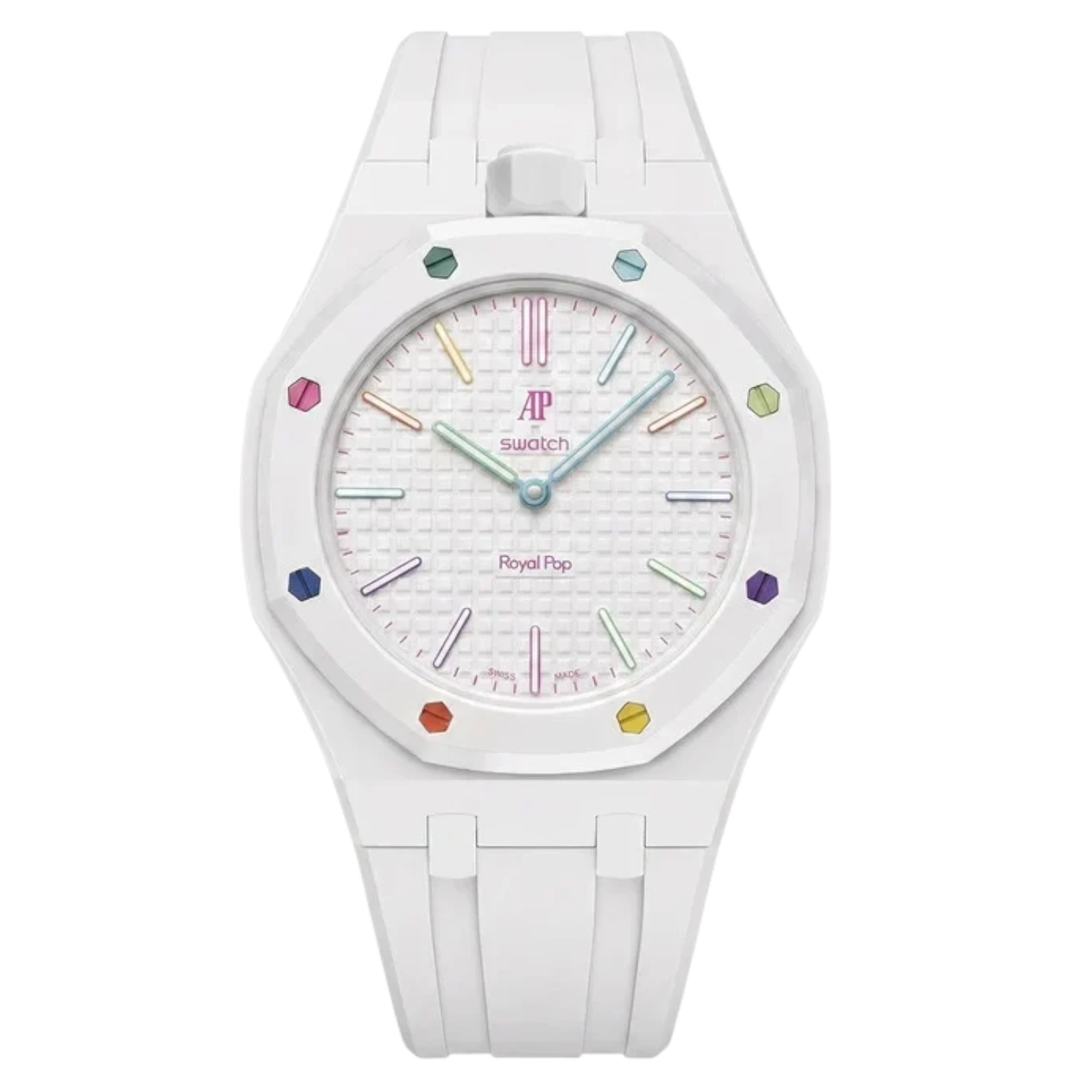RG-W-RG-3-2-scaled ساعة Audemars Piguet x Swatch Royal Pop Huit Blanc للجنسين - الصورة 1
