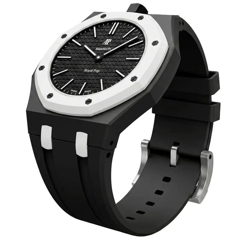 ⁦ساعة Audemars Piguet x Swatch Royal Pop OCHO NEGRO للجنسين⁩ - الصورة ⁦4⁩