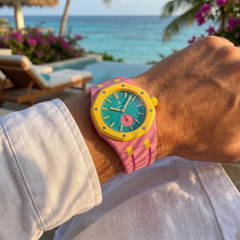 ⁦ساعة Audemars Piguet x Swatch Royal Pop OTG ROZ للجنسين⁩ - الصورة ⁦4⁩