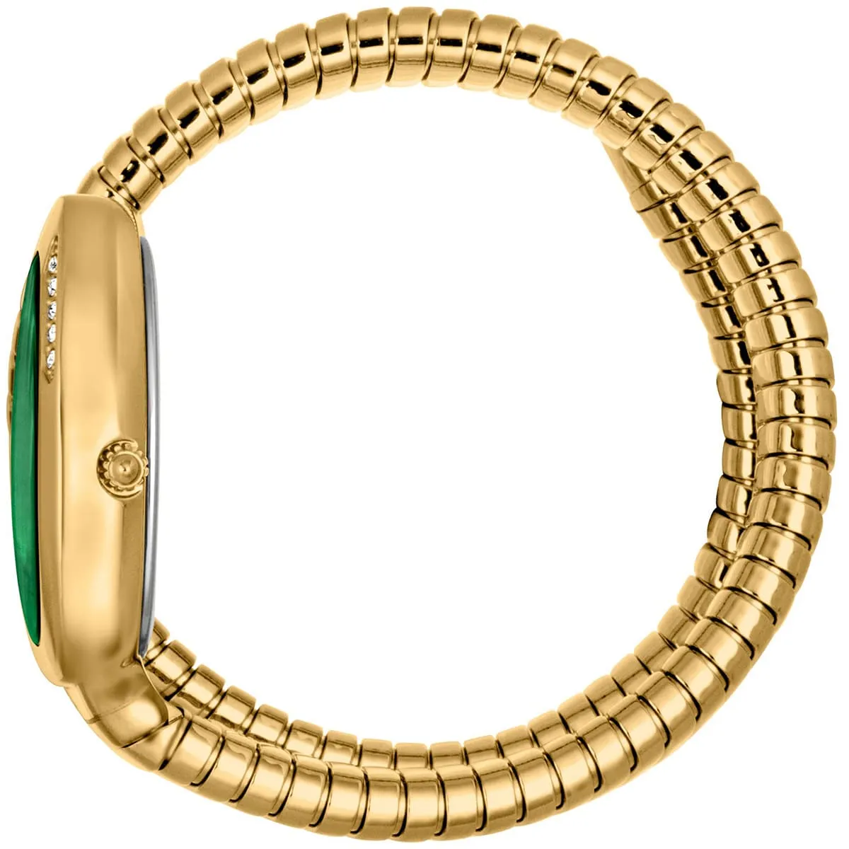jc1l229m0035 just cavalli watch signature snake women green dial gold stainless steel strap double wrap bracelet crystals mother of pearl 3