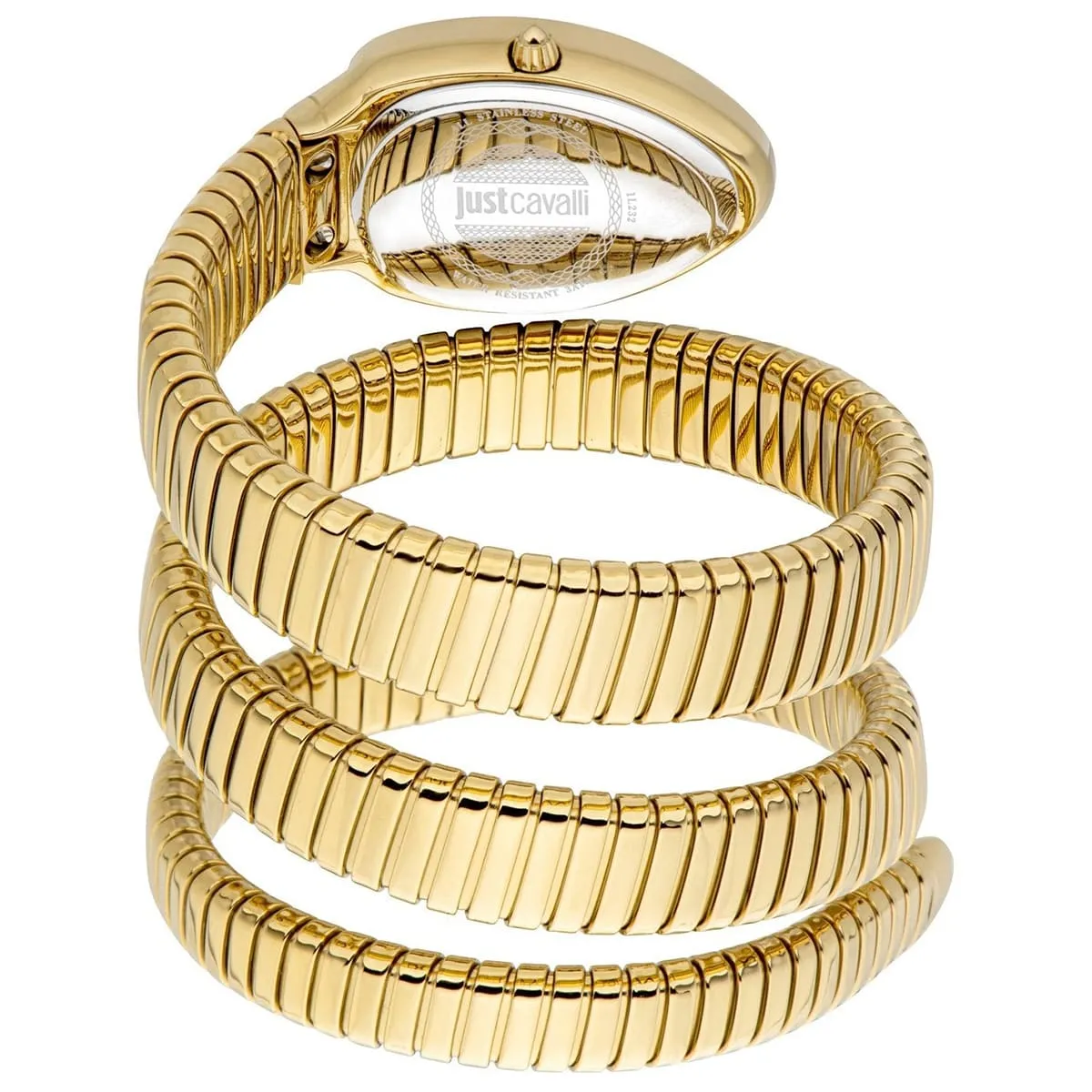jc1l232m0035 just cavalli watch signature snake women green dial gold stainless steel strap triple wrap crystals 2