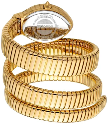 jc1l248m0025 just cavalli watch signature snake women silver dial gold stainless steel strap triple wrap crystals 2