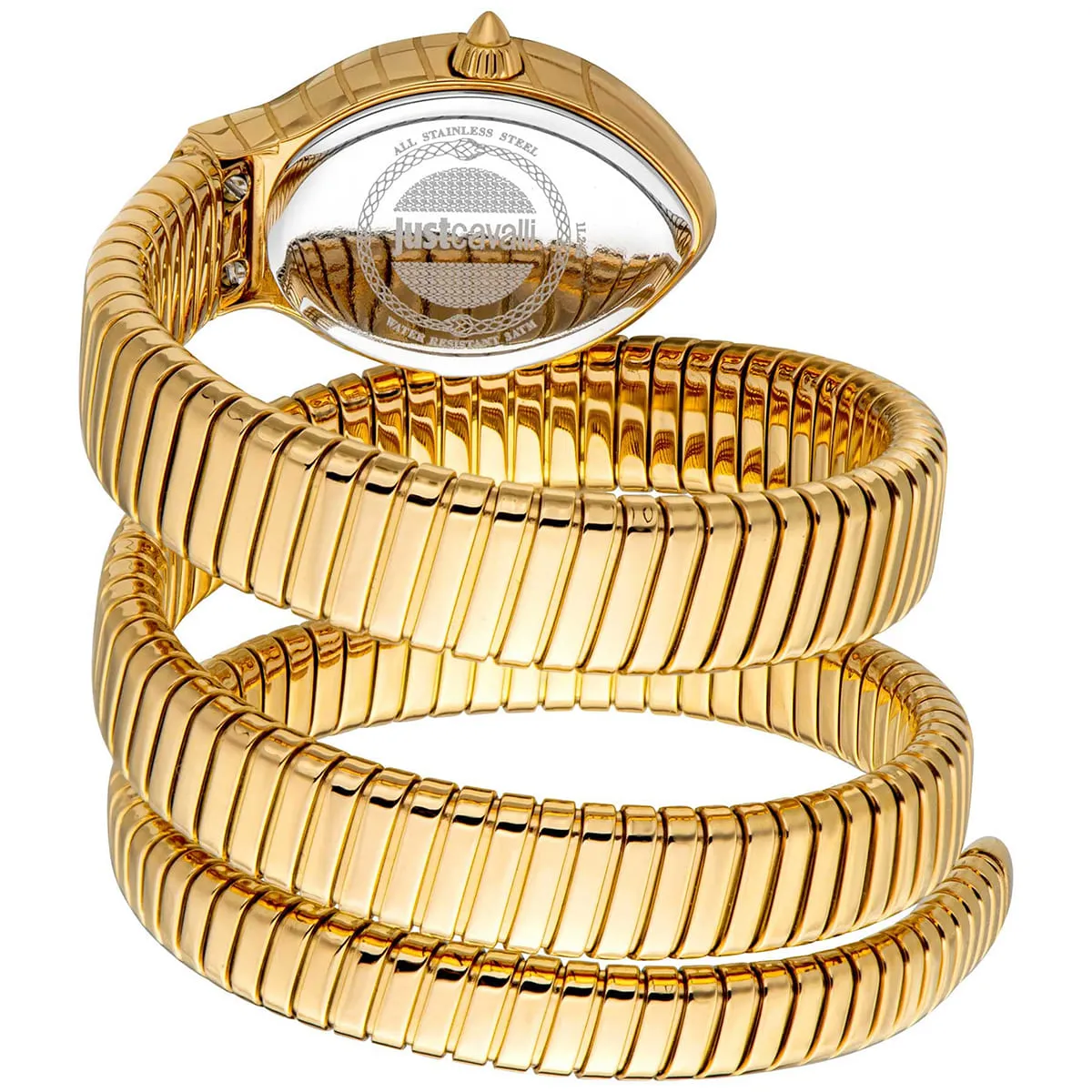 jc1l248m0025 just cavalli watch signature snake women silver dial gold stainless steel strap triple wrap crystals 2