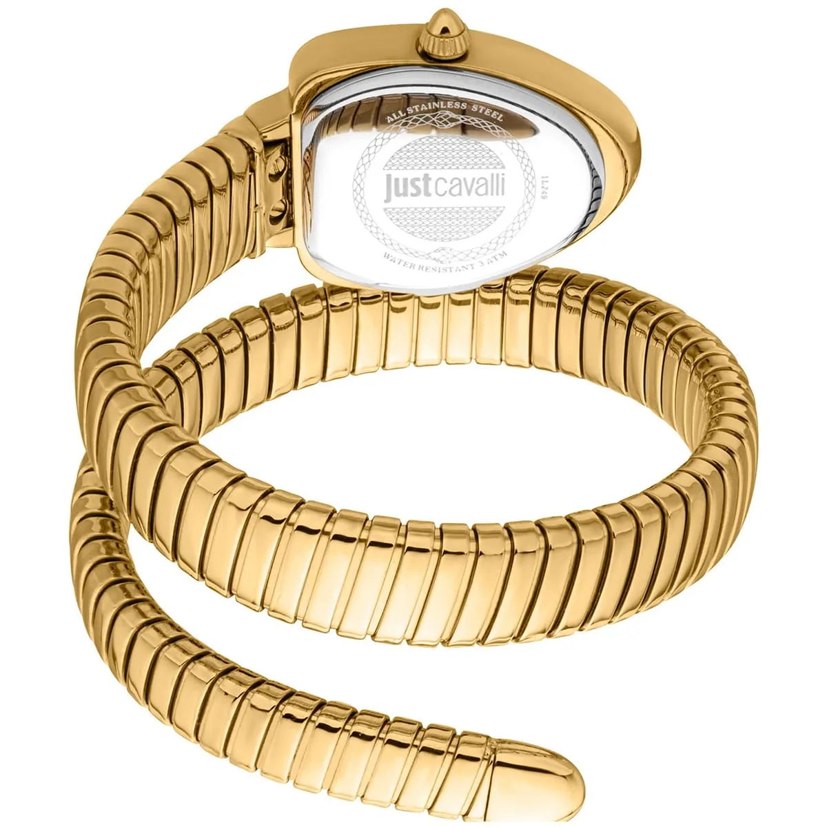 jc1l249m0025 just cavalli watch signature snake women red dial gold stainless steel strap double wrap bracelet crystals 2