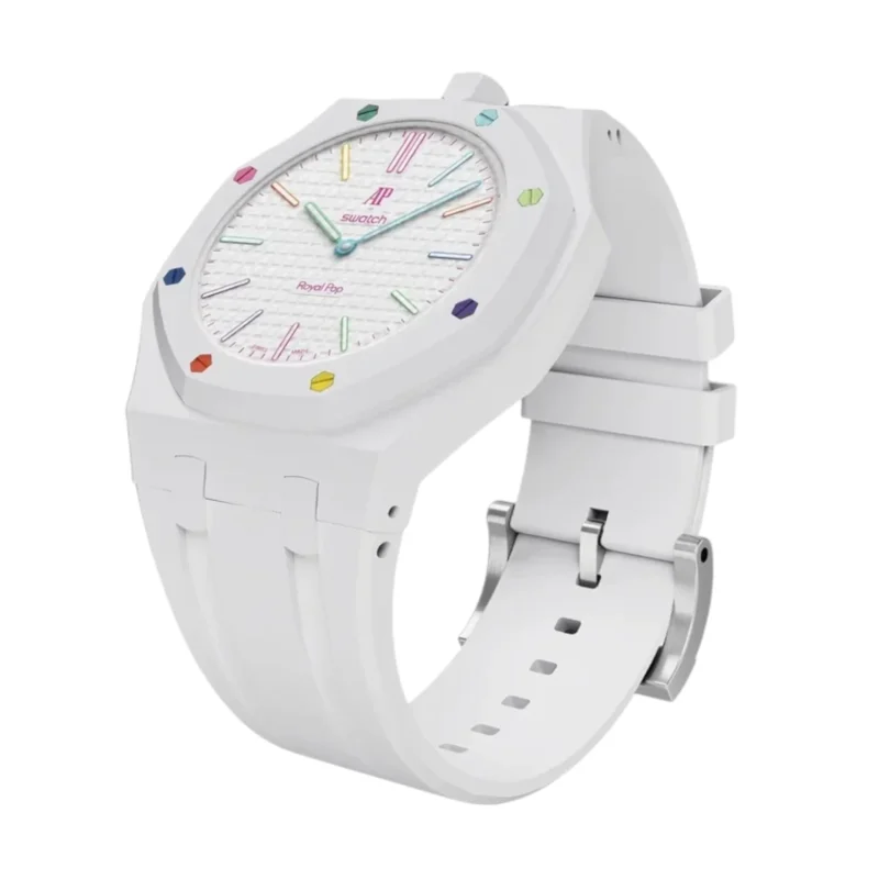 ⁦ساعة Audemars Piguet x Swatch Royal Pop Huit Blanc للجنسين⁩ - الصورة ⁦4⁩