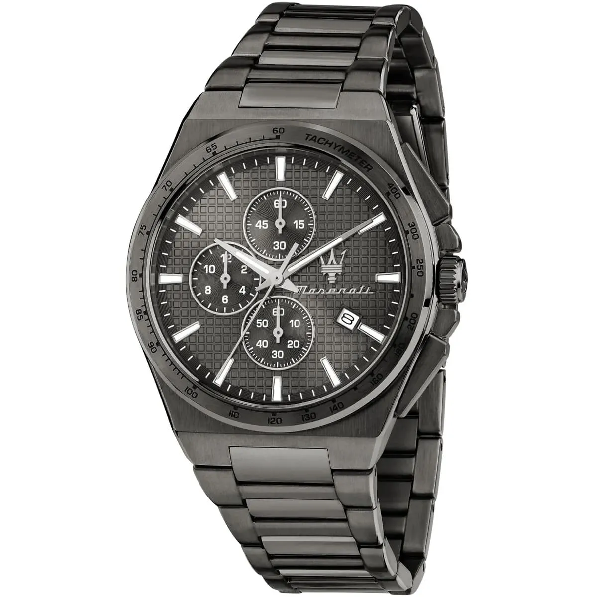 r8873653006 maserati patterned dial watch men gray metal stainless steel strap quartz battery analog chronograph velocita
