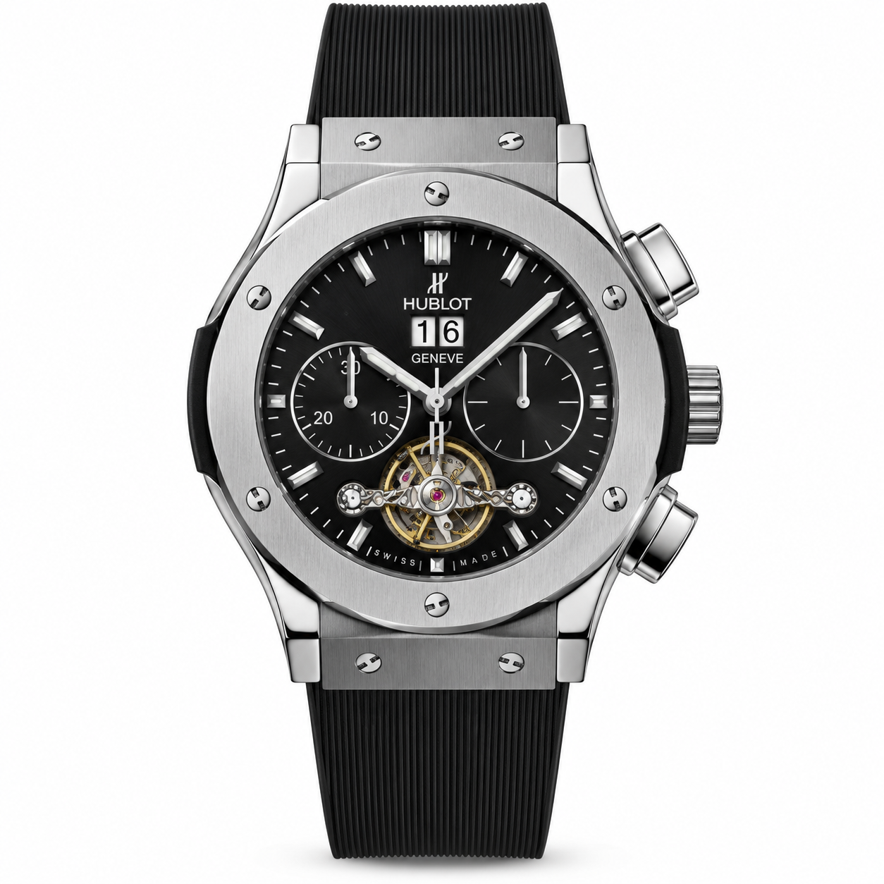 Luxury Black Chronograph Tourbillon Watch