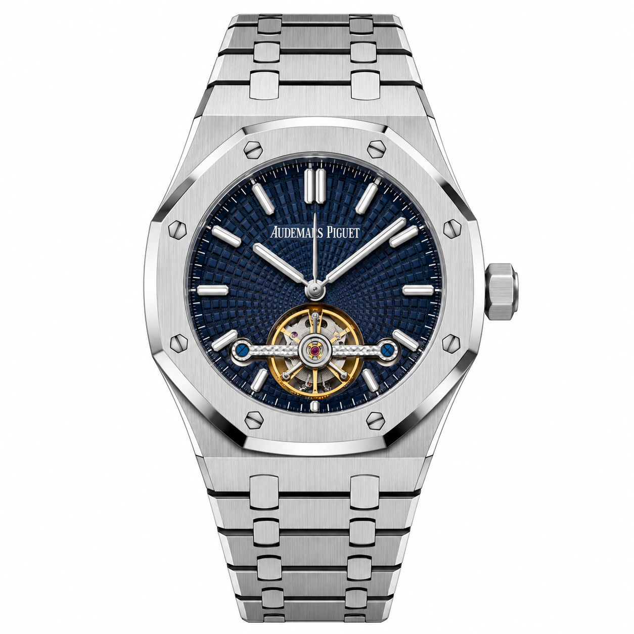 Luxury Blue Tapisserie Open Heart Watch