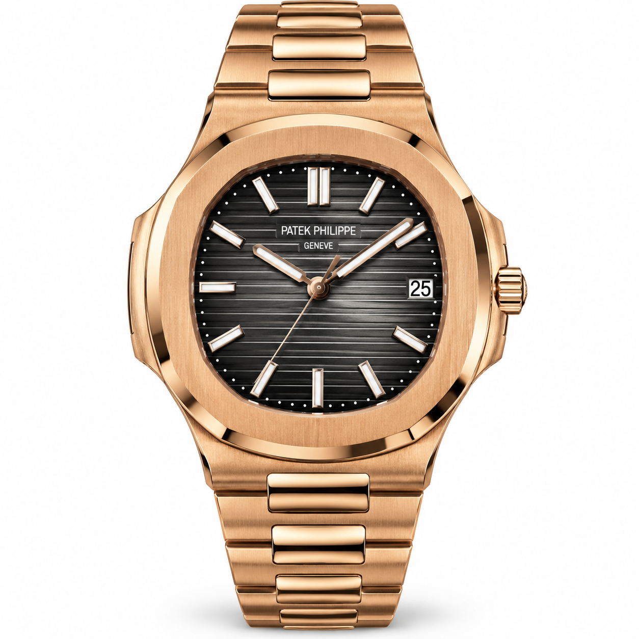 Rose Gold Nautilus Style Watch Product Shot 1