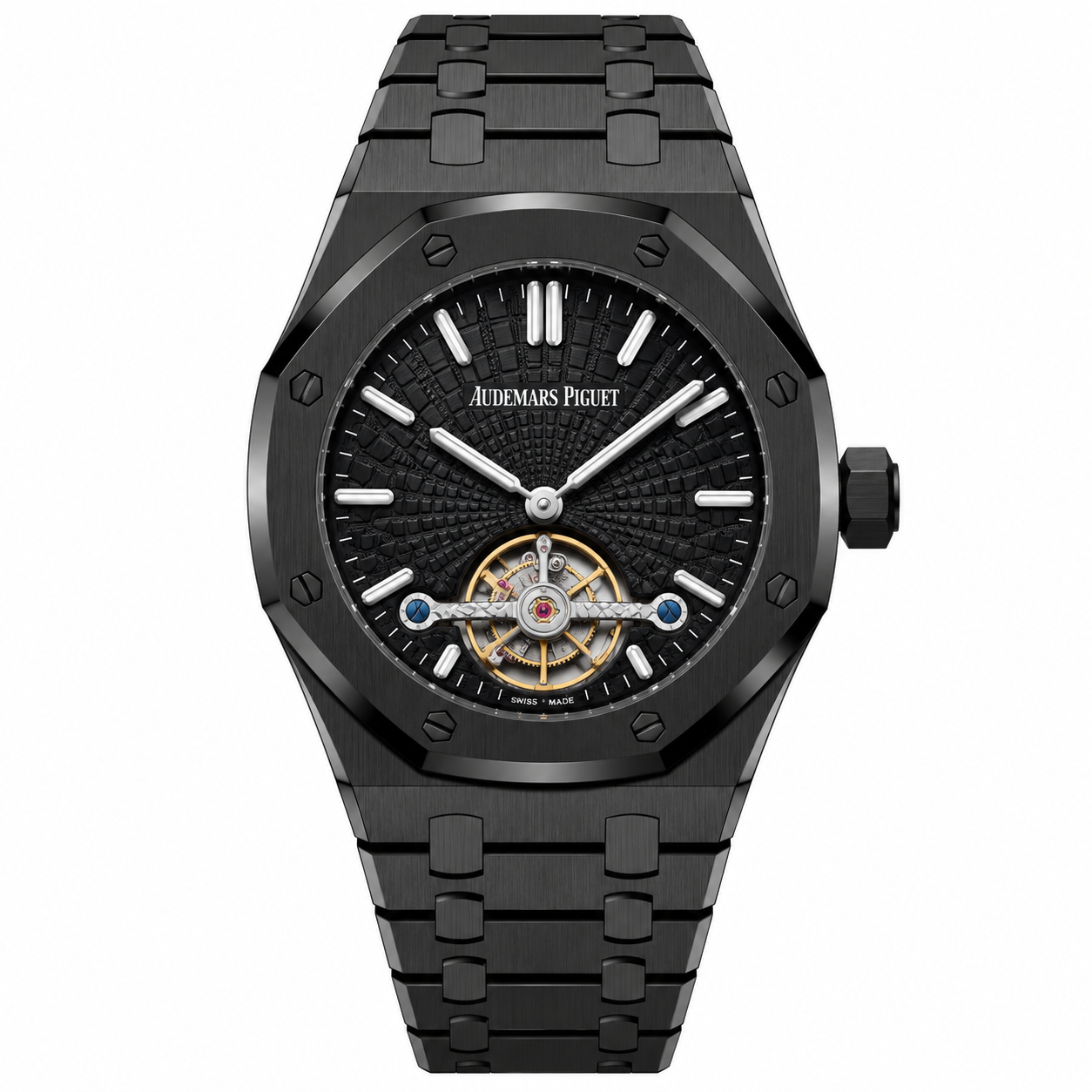 Stealth Black Open Heart Luxury Watch