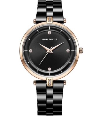 mf0120l 02 mini focus watch women black dial stainless steel strap