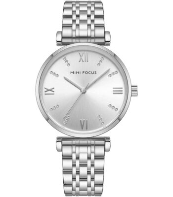 mf0335l 01 mini focus watch women silver dial stainless steel strap