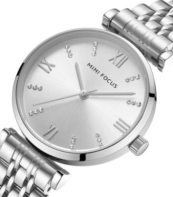 mf0335l 01 mini focus watch women silver dial stainless steel strap 2