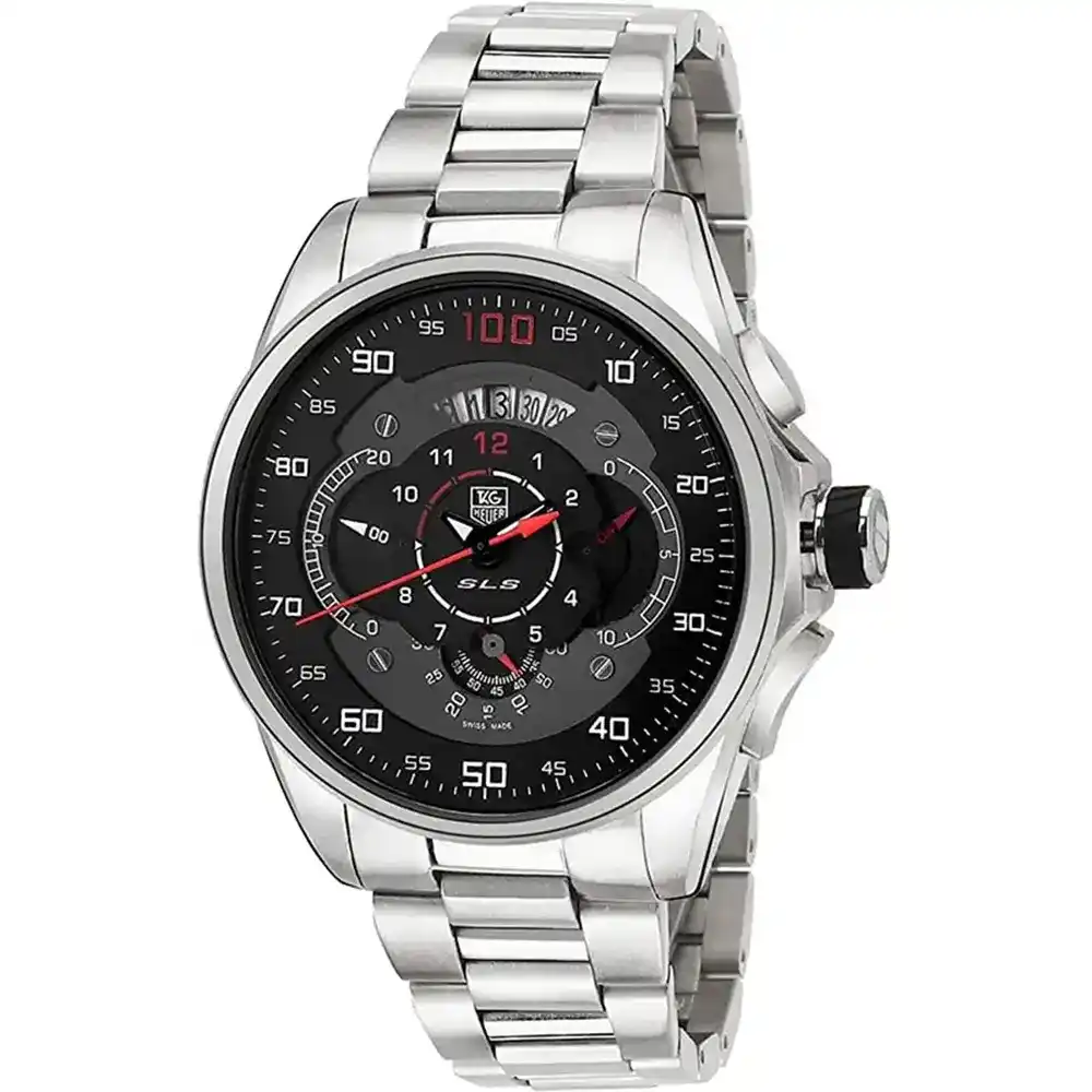 ta heuer grand carrera mercedes benz watch balck dial silver metal strap egypt